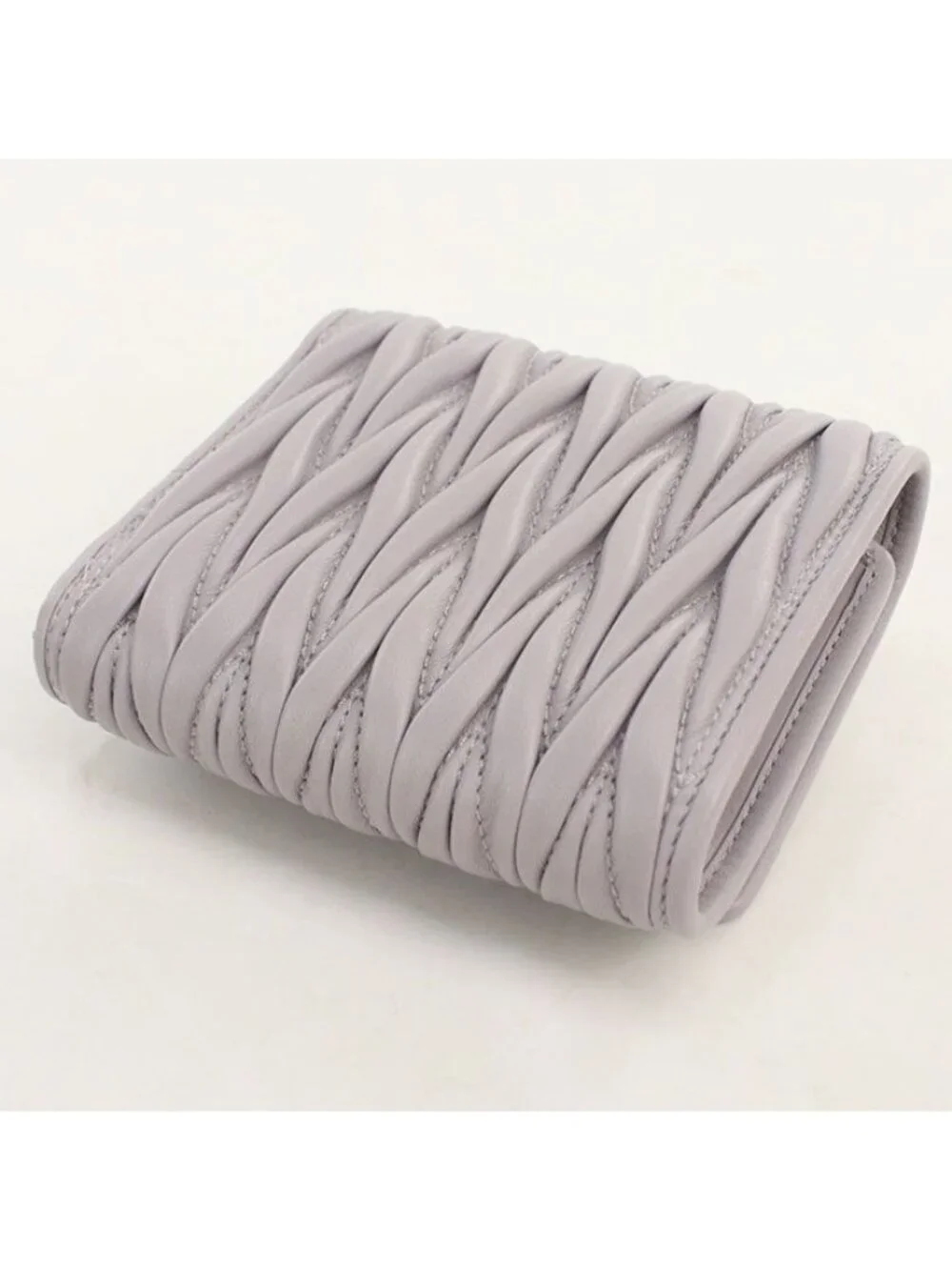 Miu Miu Matelasse Trifold Wallet Lambskin